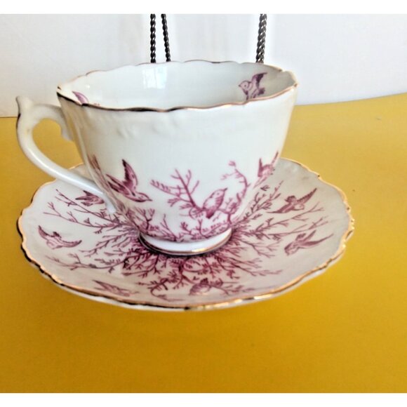 Vintage Coalport England Bird Teacup &Saucer Set 1950's - Picture 9 of 9